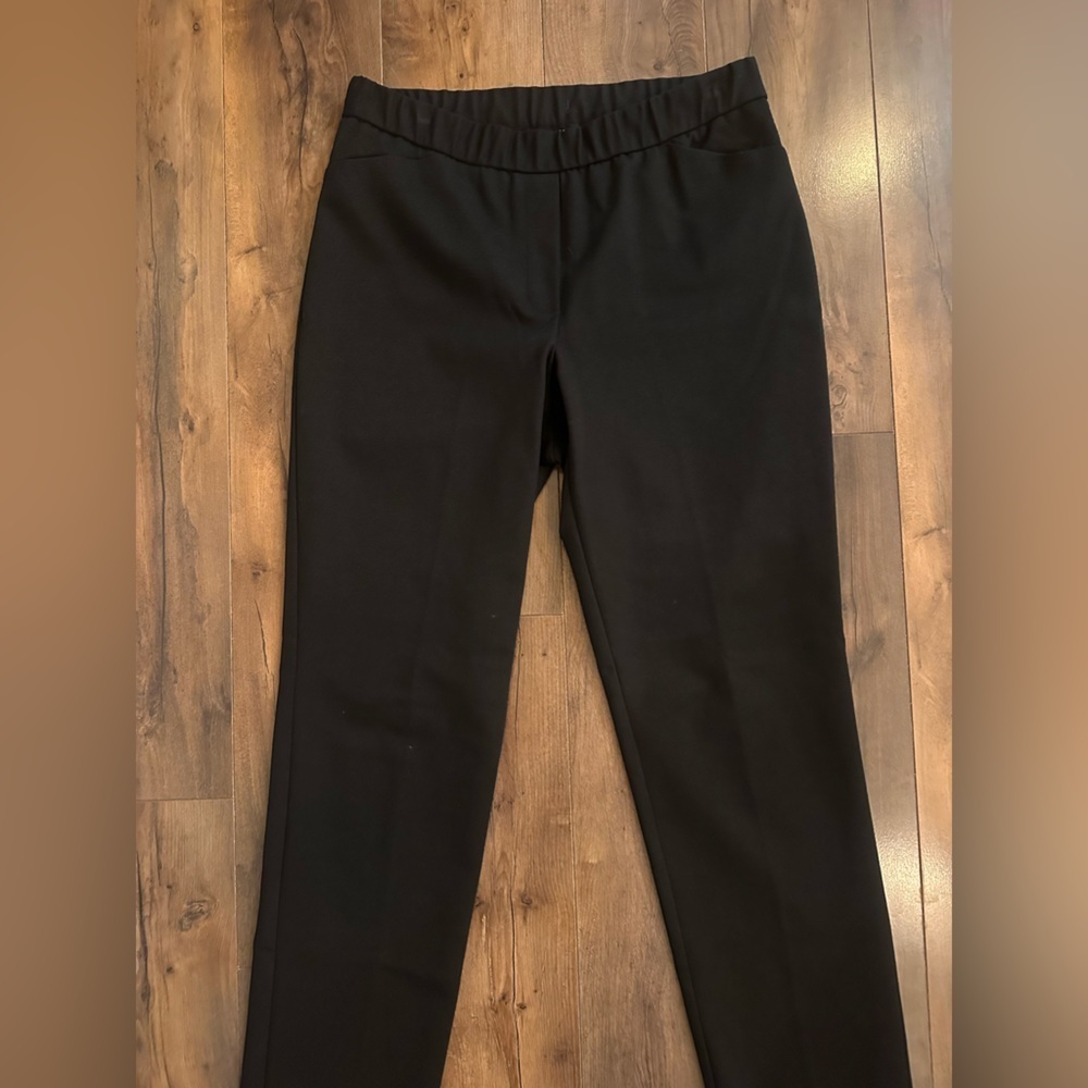 J. Jill Black Ponte Slim-Leg Pull-On Pants, Small - Picture 2 of 6